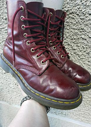 Ботинки dr. martens pascal original eu38/usa7 женские бордовые боты мартинсы 25см