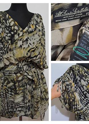 100% шёлк люкс бренд роскошное шёлковое платье туника супер качество