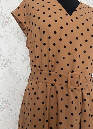 Карамель на сукня в горошок під пояс tu3 фото