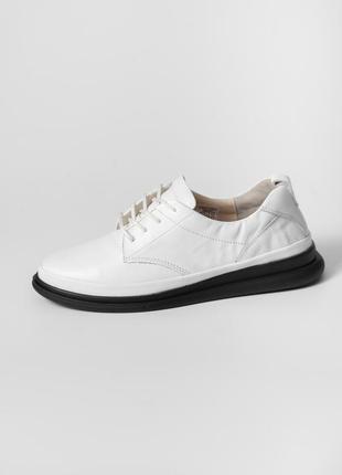 Белые кожаные туфли на шнуровке 36 размера2 фото
