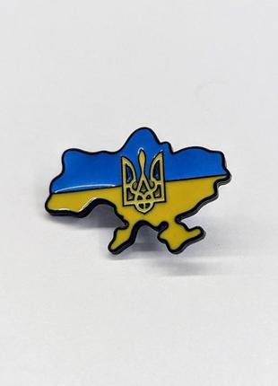 Брошка  |значок | карта україни з гербом | металевий значок1 фото