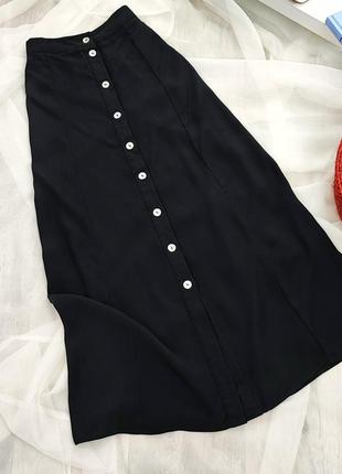 Черная юбка миди на пуговицах new look1 фото