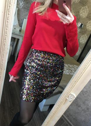 Спідниця в кольорові паєтки