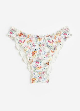 Плавки в рубчик h&m bikini bottoms - white/floral