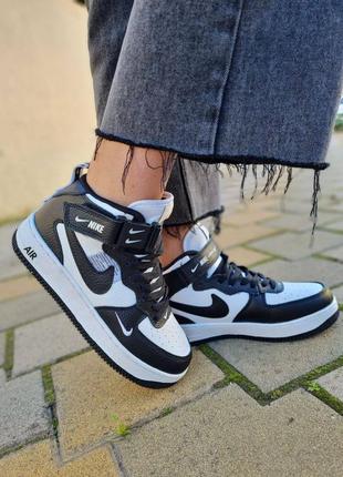 Кроссовки nike air force 1 ‘07 mid lv8 utility black white