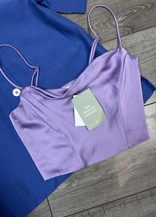 Новый сатиновый топ h&m