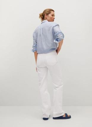 Брюки джинсы, джинсы белые длинные, ровные джинсы с дырками, джинсы с дырками, джинсы белые3 фото