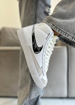 Женские кроссовки nike blazer mid 77 sketch white/black    #найк