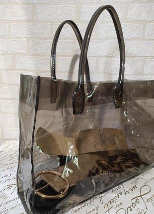 Жіноча, прозора, водонепроникна сумка-хобо. swarovski4 фото