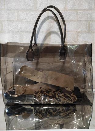 Женская, прозрачная, водонепроницаемая сумка swarovski1 фото
