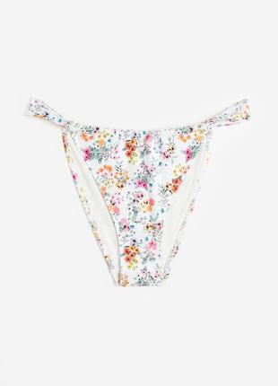 Новые плавки h&m tanga bikini bottoms - white/floral - s