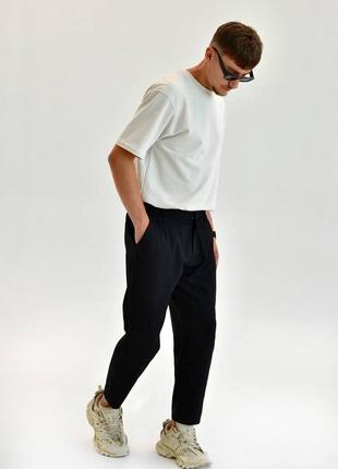 Мужские чёрные классические брюки мом чорні чоловічі класичні штани брюки4 фото