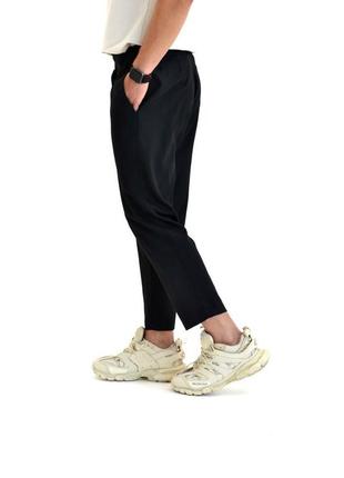 Мужские чёрные классические брюки мом чорні чоловічі класичні штани брюки5 фото