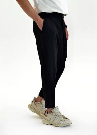 Мужские чёрные классические брюки мом чорні чоловічі класичні штани брюки7 фото