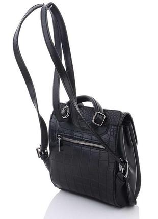 Городской рюкзак женский «chris» черный кроко2 фото