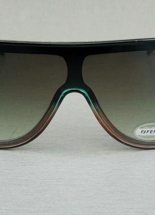Очки брендовые маска женские солнцезащитные бежево зеленые
