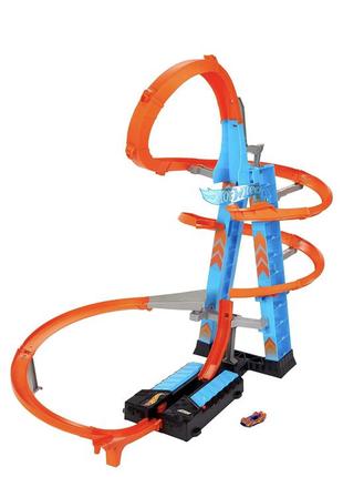 Трек хот вилс небоскреба падения с башни hot wheels sky crash tower track set