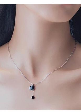 Серебряная подвеска черная