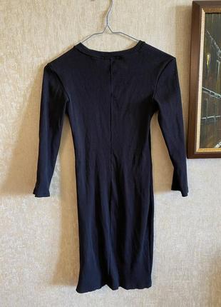 Черное платье с рукавом 3/4 bershka2 фото
