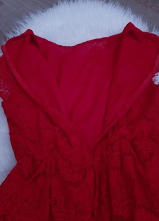 Вечернее дизайнерское красное кружевное платье в пол длинное миди с воланами9 фото
