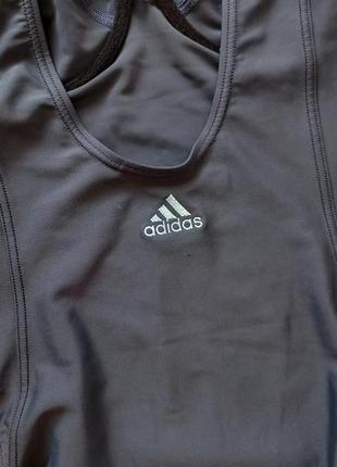 Adidas стильний спортивний суцільний суцільний купальник із м'якими чашками на кістці7 фото