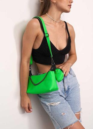 Женская сумка «лойс» зеленая1 фото
