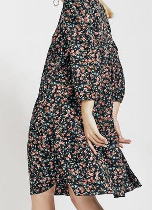 Чорна ярусна сукня з софту в квіти vovk2 фото