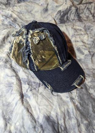 Billabong vintage denim camo кастом кепка бейсболка джинс гранжкамуфляж7 фото