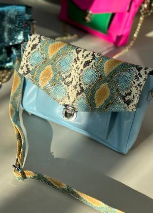 Эксклюзивная сумка клатч из итальянской кожи и замши женская