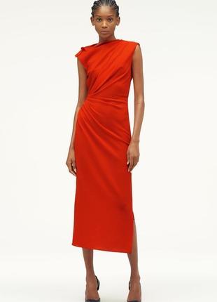 Zara красное платье -футляр, xs, m9 фото