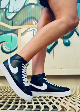 Кеди nike blazer mid ‘77 black white2 фото