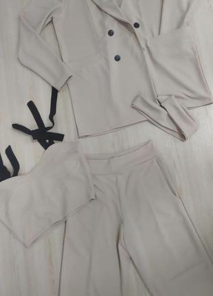 Стильний класичний брючний костюм жакет піджак брюки штани розміри кольори5 фото