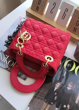 Сумка christian dior lady d-lite red