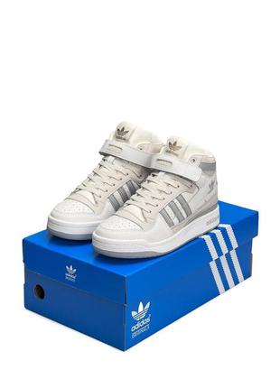 Женские кросеки adidas forum 84 mid milk gray w#адидас