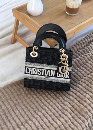 Сумка christian dior lady d-lite mini black