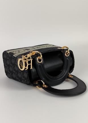 Сумка christian dior lady d-lite mini black8 фото