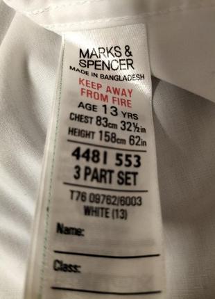 Новые белоснежные рубашки на девочку marks &amp; spenser, размер 13 лет (158 см5 фото
