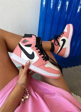 Женские кроссовки nike air jordan retro 1 « pink quartz »#найк