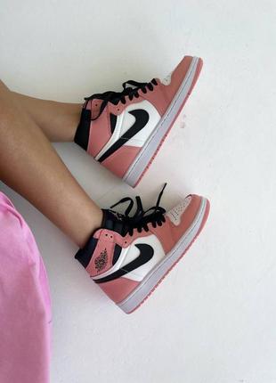 Женские кроссовки nike air jordan retro 1 « pink quartz »#найк8 фото