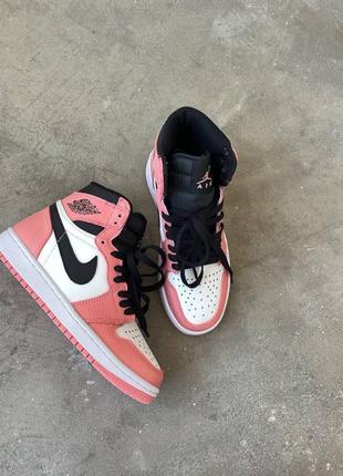 Женские кроссовки nike air jordan retro 1 « pink quartz »#найк7 фото