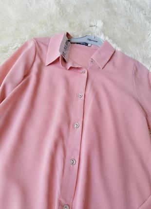 Стильна красива сорочка блуза з подовженою спинкою з напівпрозорої тканини креп-шифон розміри 42 442 фото