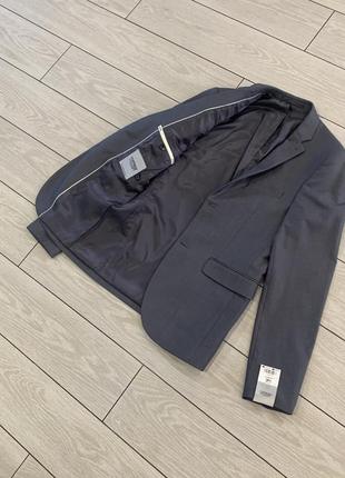 Новый мужской серый пиджак жакет блейзер от бренда topman (м)7 фото