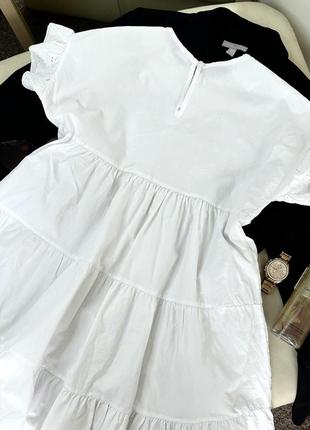Свободное коттоновое белое платье/ платье / сарафан plt8 фото