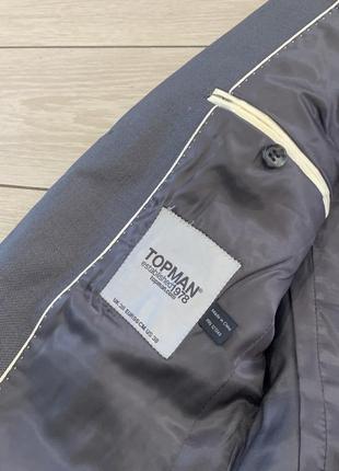 Новый мужской серый пиджак жакет блейзер от бренда topman (м)8 фото