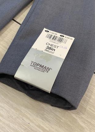 Новый мужской серый пиджак жакет блейзер от бренда topman (м)5 фото