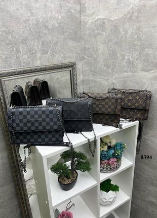 Стильний каркасний клатч на цепочке cross-body, с брендированием lv