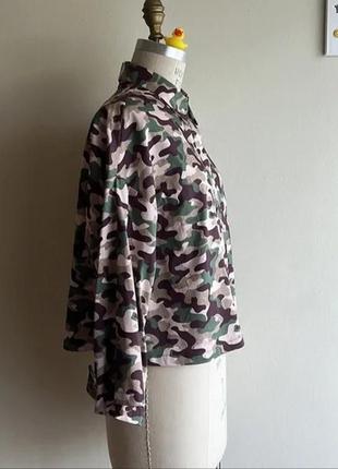 Укороченная блуза рубашка камуфляж, в стиле милитари zara6 фото