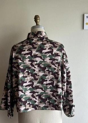 Укороченная блуза рубашка камуфляж, в стиле милитари zara5 фото