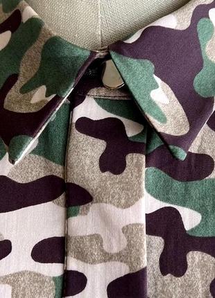 Укороченная блуза рубашка камуфляж, в стиле милитари zara8 фото