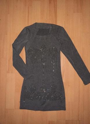 Платье серое 6-7р.
